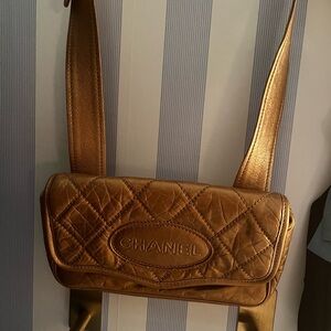 Vintage Authentic Gold Chanel Bag